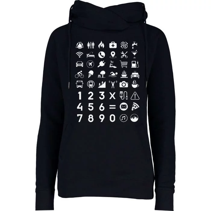 Travel Icon Language Translation Guide Travel Womens Funnel Neck Pullover Hood