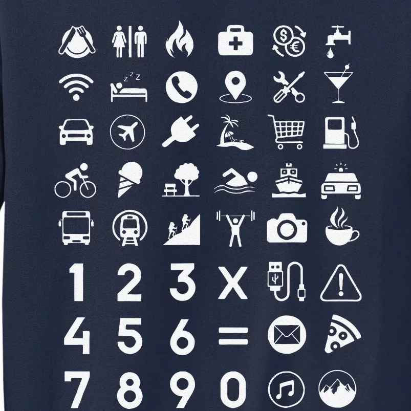 Travel Icon Language Translation Guide Travel Tall Sweatshirt