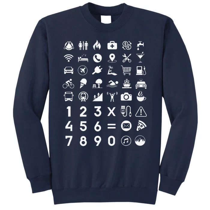 Travel Icon Language Translation Guide Travel Tall Sweatshirt