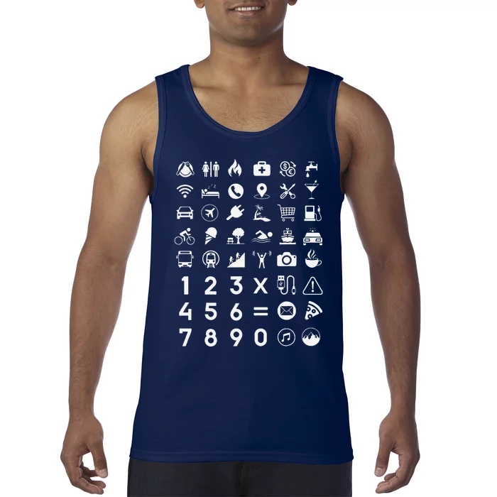 Travel Icon Language Translation Guide Travel Tank Top