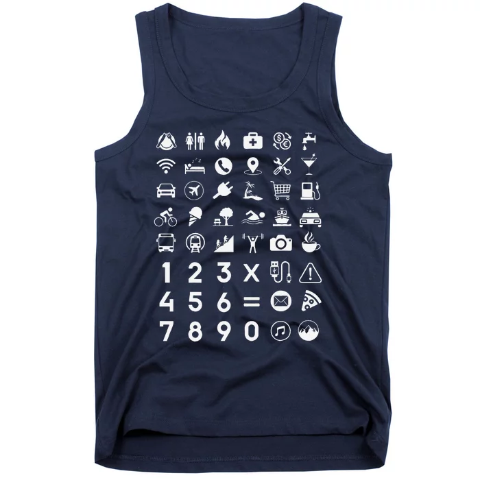 Travel Icon Language Translation Guide Travel Tank Top