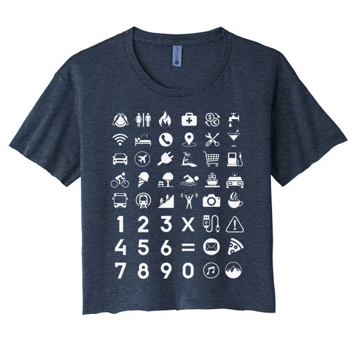 Travel Icon Language Translation Guide Travel Women's Crop Top Tee