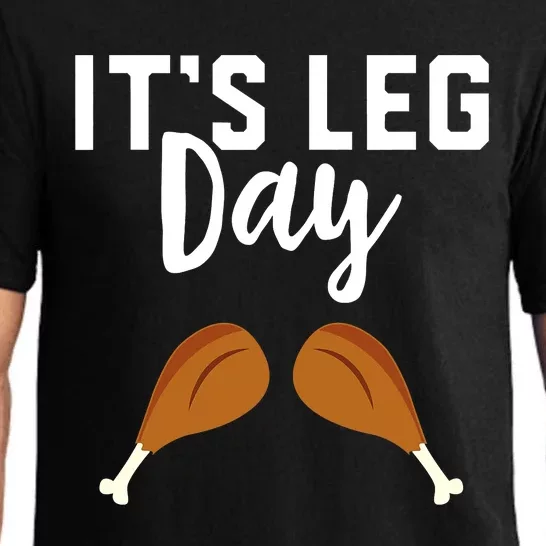 Turkey It's Leg Day Workout Gift Funny Thanksgiving Pajama Set