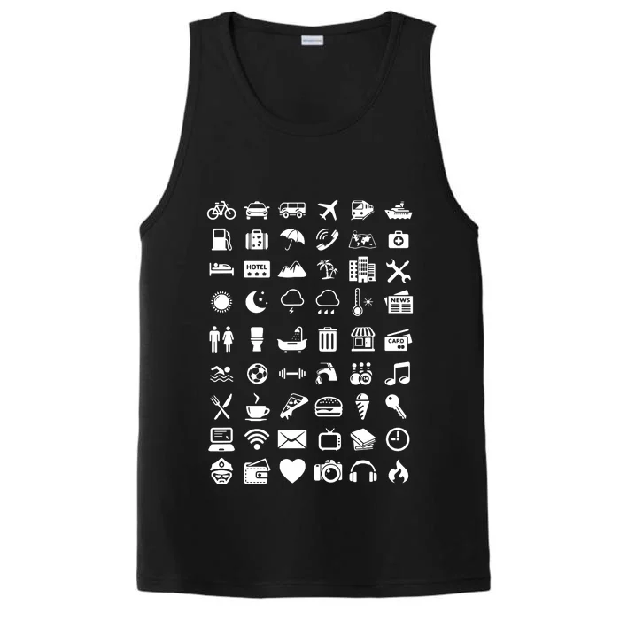 Travel Icon Language Travelling Performance Tank