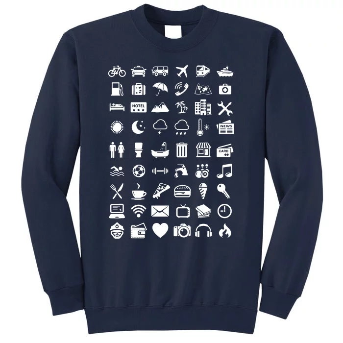 Travel Icon Language Travelling Tall Sweatshirt