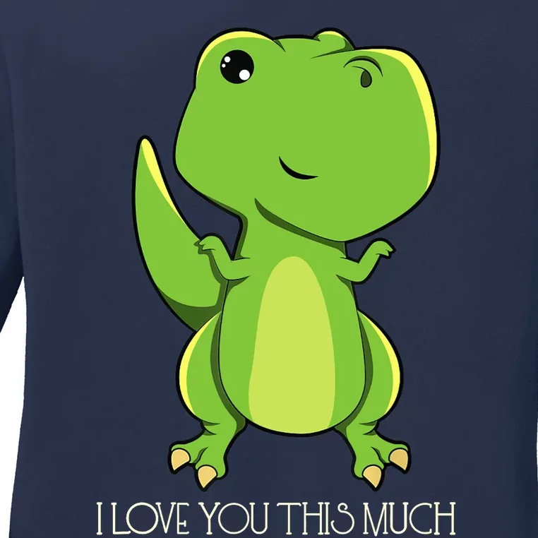 TRex I Love You This Much Kawaii Anime Japanese Ladies Long Sleeve Shirt