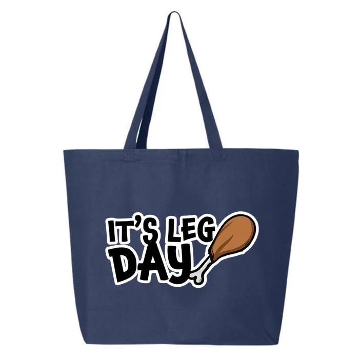 Turkey It's Leg Day Gift Workout Funny Thanksgiving Gift 25L Jumbo Tote