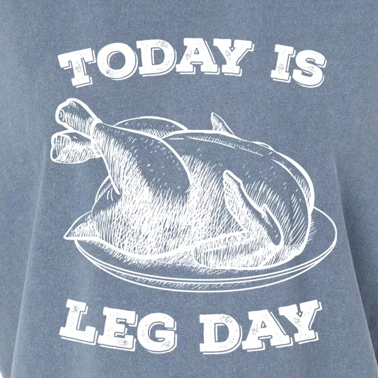 Turkey It's Leg Day Gift Workout Gift Funny Thanksgiving Gift Garment-Dyed Women's Muscle Tee