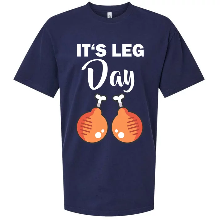 Turkey It's Leg Day Thanksgiving Workout Chicken Legs Funny Cool Gift Sueded Cloud Jersey T-Shirt