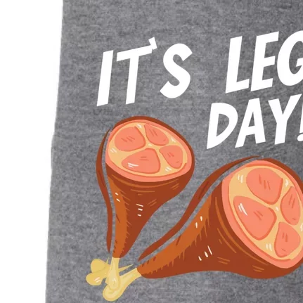 Turkey It's Leg Day Thanksgiving Workout Chicken Legs Funny Gift Doggie 3-End Fleece Hoodie