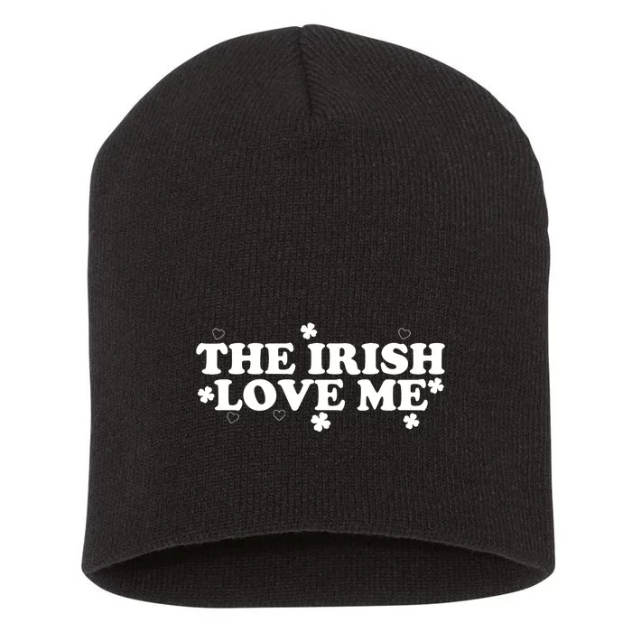 The Irish Love Me St Patricks Day Lucky Shamrock Short Acrylic Beanie