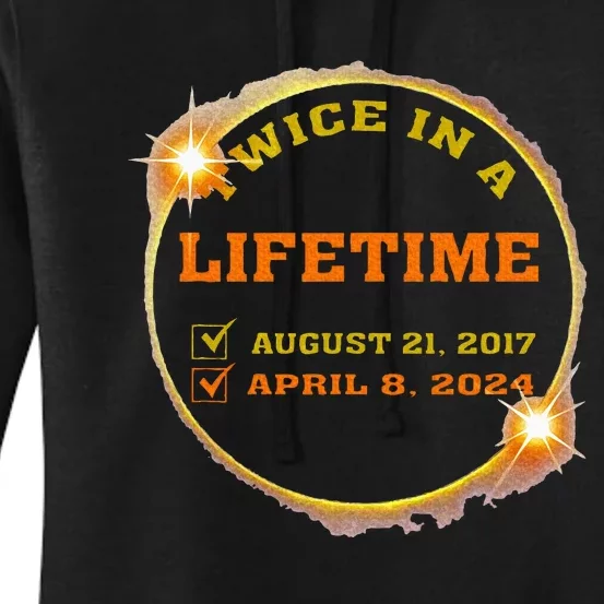 Twice In Lifetime 2024 Solar Eclipse Women's Pullover Hoodie