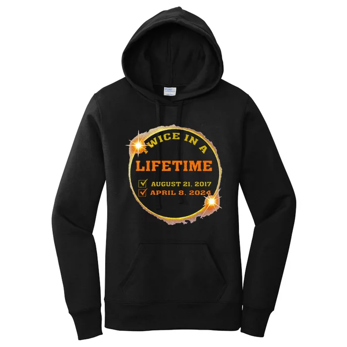 Twice In Lifetime 2024 Solar Eclipse Women's Pullover Hoodie