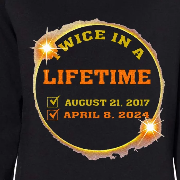 Twice In Lifetime 2024 Solar Eclipse Womens California Wash Sweatshirt