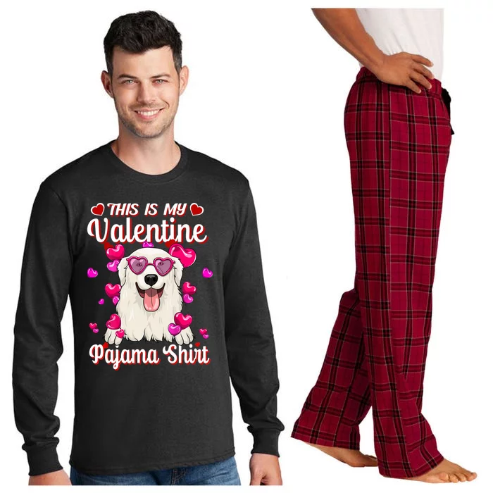 This Is My Valentine Pajama Gift Great Pyrenes Lovers Gift Long Sleeve Pajama Set