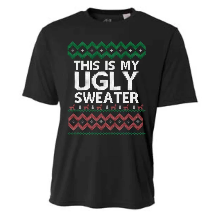 This Is My Ugly Sweater Christmas Xmas Gift Decor Set Gift Cooling Performance Crew T-Shirt