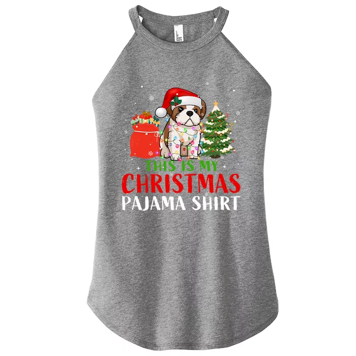 This Is My Christmas Pajama Shih Tzu Dog Xmas Dog Lover Cool Gift Women’s Perfect Tri Rocker Tank