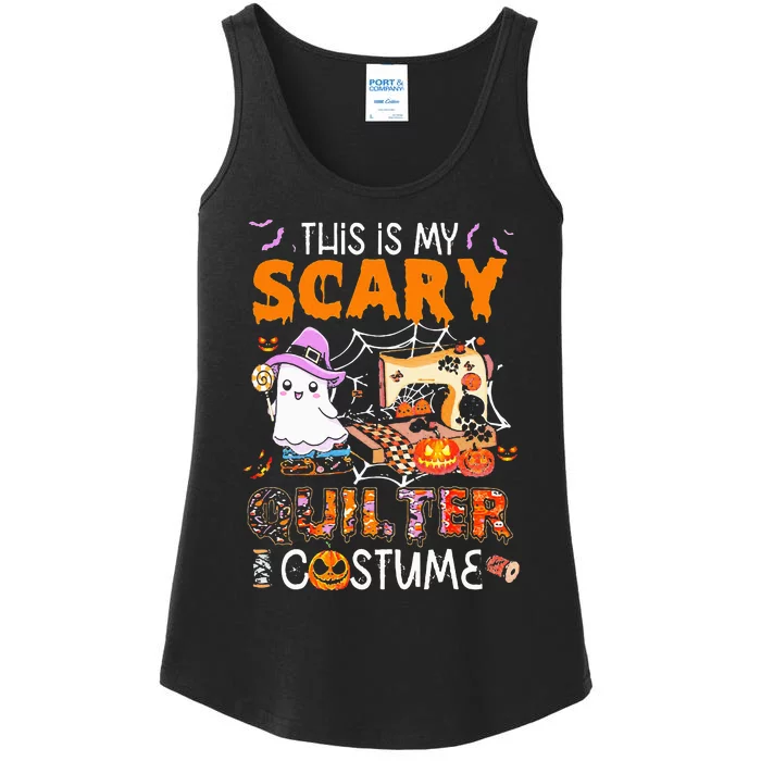 This Is My Scary Quilter Costume Boo Machine Ladies Essential Tank