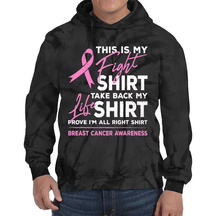 This Is My Fight Breast Cancer Awareness Pink Ribbon Tie Dye Hoodie