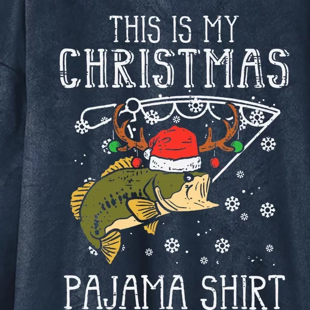 This Is My Christmas Pajama Fishing Xmas Dad Hooded Wearable Blanket