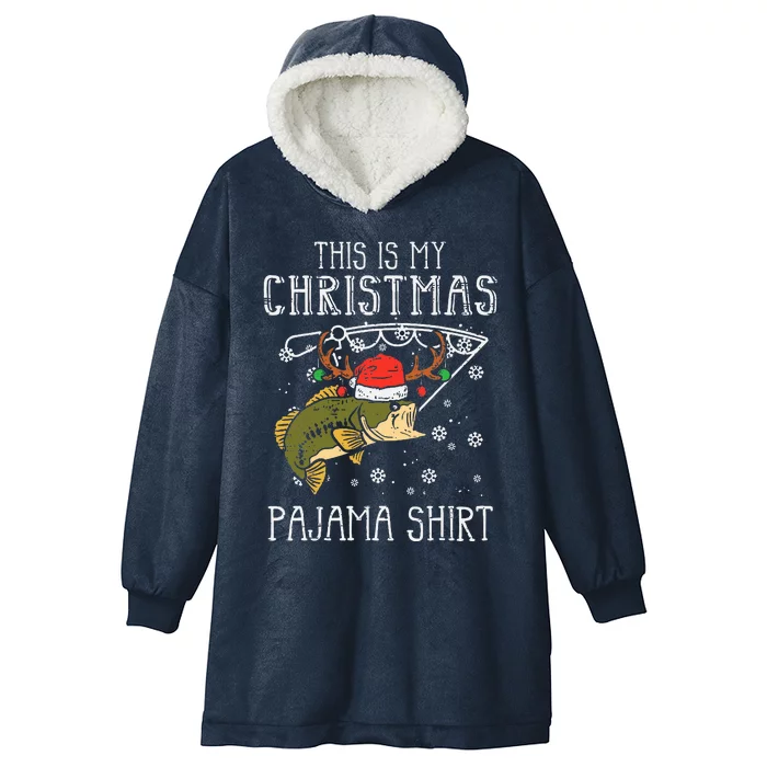 This Is My Christmas Pajama Fishing Xmas Dad Hooded Wearable Blanket