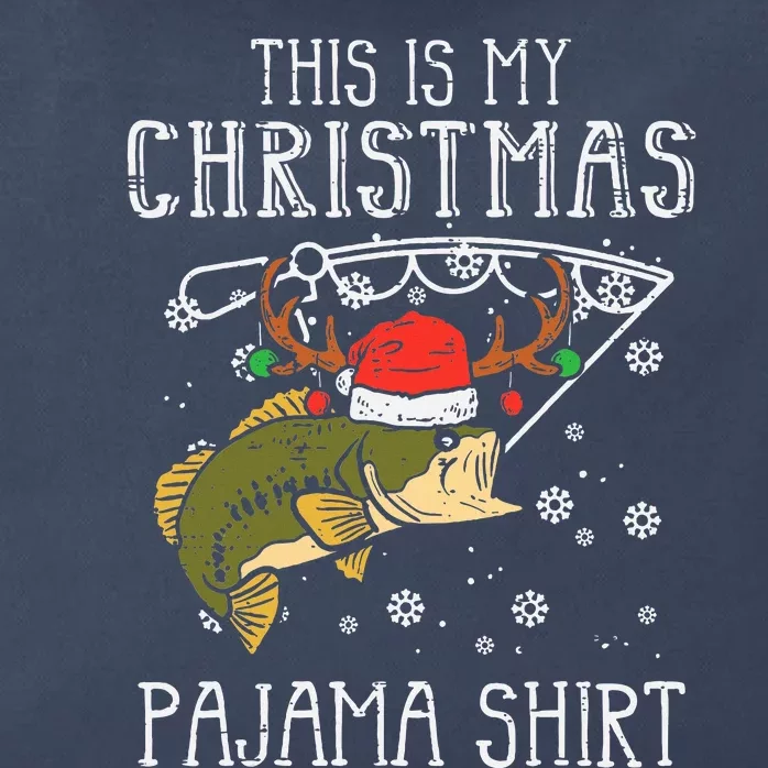 This Is My Christmas Pajama Fishing Xmas Dad Zip Tote Bag