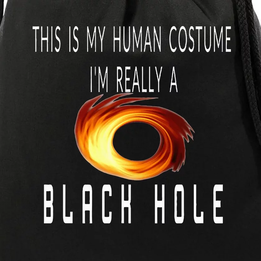 This Is My Human Costume Black Hole Halloween Drawstring Bag