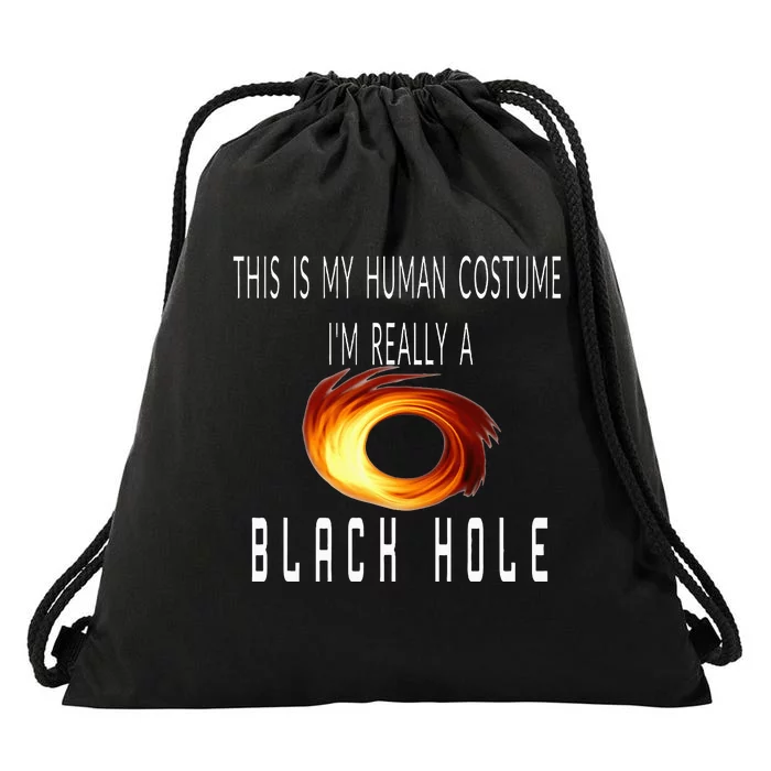 This Is My Human Costume Black Hole Halloween Drawstring Bag