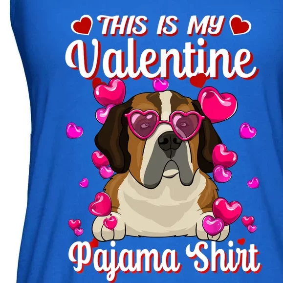 This Is My Valentine Pajama Gift St Bernard Lovers Gift Ladies Essential Flowy Tank