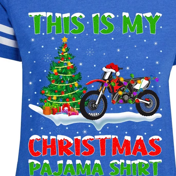 This Is My Christmas Pajama Dirt Bike Christmas Enza Ladies Jersey Football T-Shirt