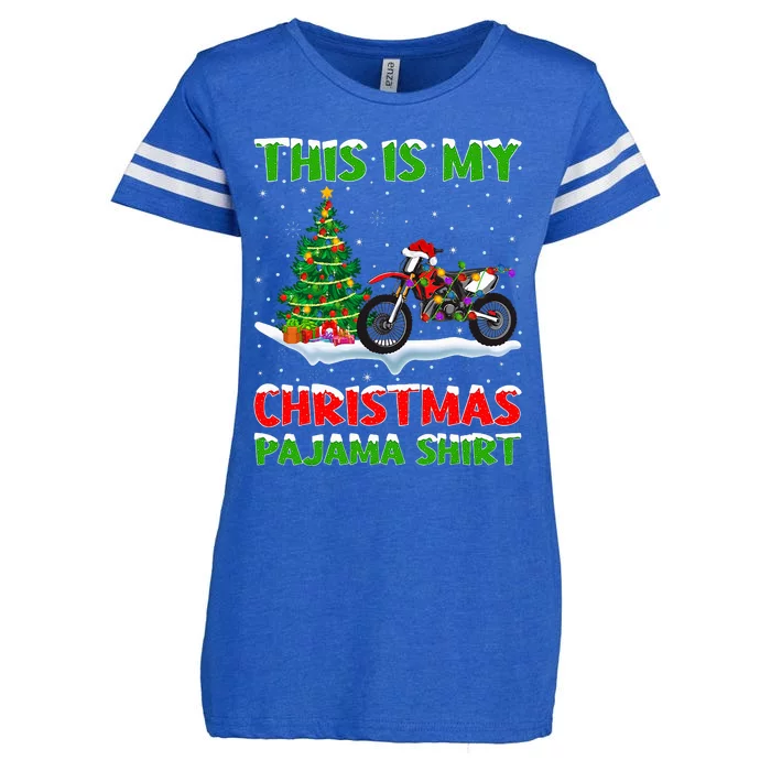 This Is My Christmas Pajama Dirt Bike Christmas Enza Ladies Jersey Football T-Shirt