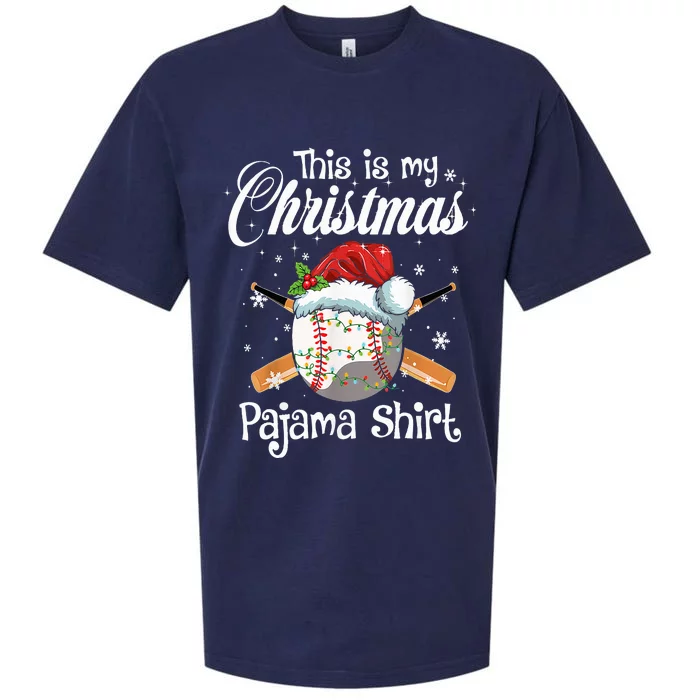 This Is My Christmas Baseball Pajama Sueded Cloud Jersey T-Shirt