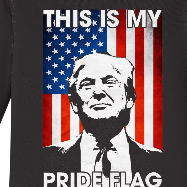 This Is My Pride Flag Trump American Flag Baby Long Sleeve Bodysuit