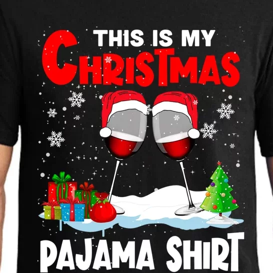 This Is My Christmas Pajama Gift Xmas Santa Wine Er Great Gift Pajama Set