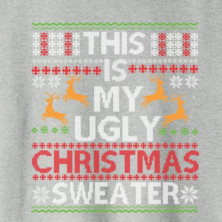 This Is My Ugly Sweater Funny Christmas Gift Women's Crop Top Tee