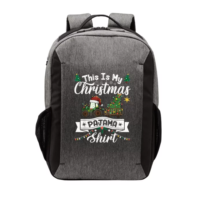 This Is My Christmas Pajama Shirt Light Tractor Farmer Xmas Vector Backpack