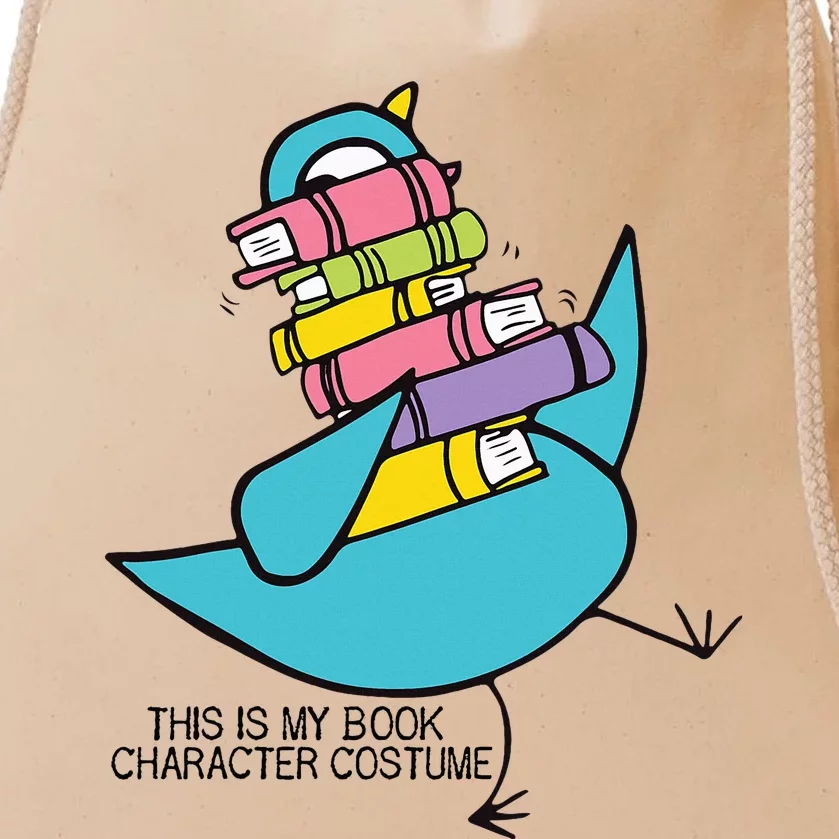 This Is My Book Character Costume Funny Pigeon Reading Drawstring Bag