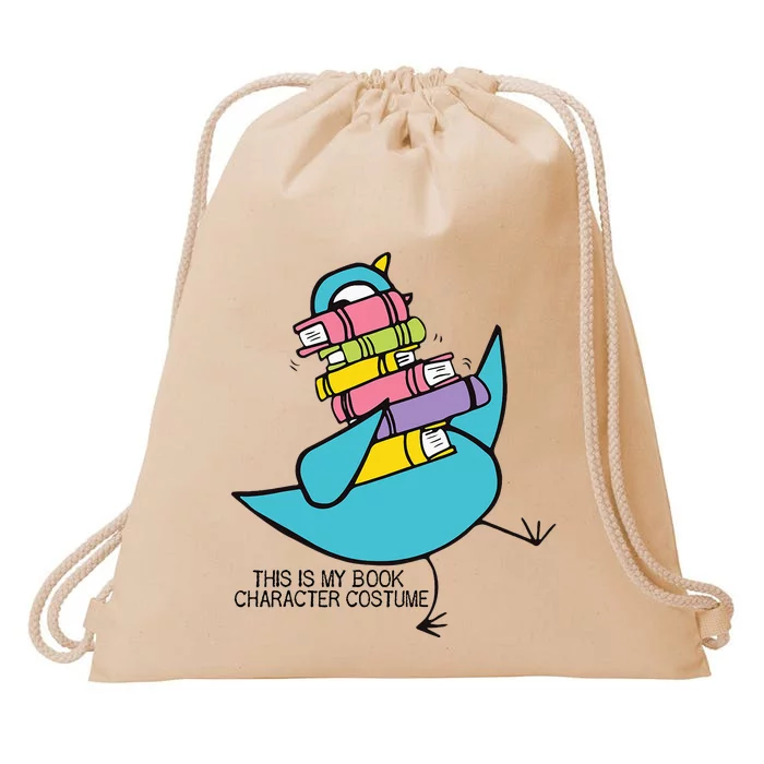 This Is My Book Character Costume Funny Pigeon Reading Drawstring Bag