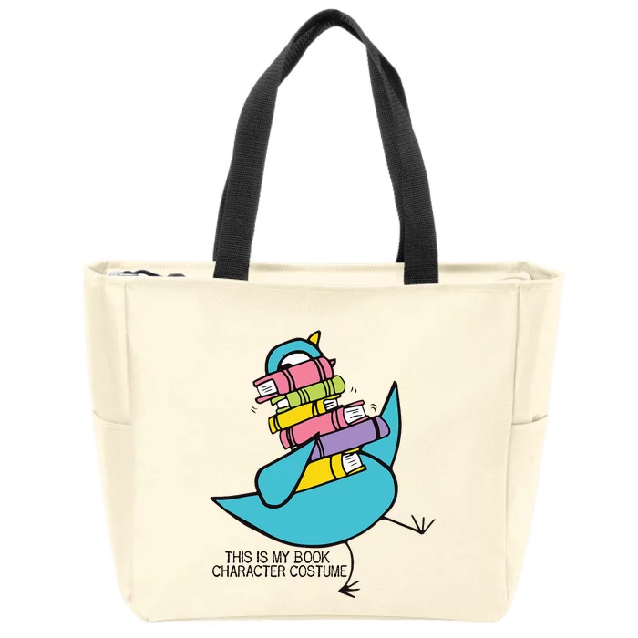 This Is My Book Character Costume Funny Pigeon Reading Zip Tote Bag