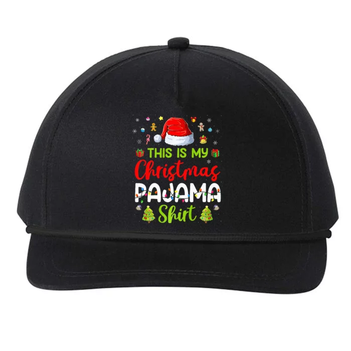 This Is My Christmas Pajama Xmas Lights Holiday Family Snapback Five-Panel Rope Hat