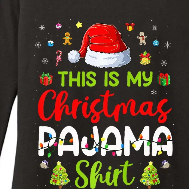 This Is My Christmas Pajama Xmas Lights Holiday Family Womens CVC Long Sleeve Shirt