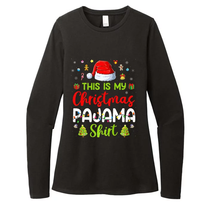 This Is My Christmas Pajama Xmas Lights Holiday Family Womens CVC Long Sleeve Shirt