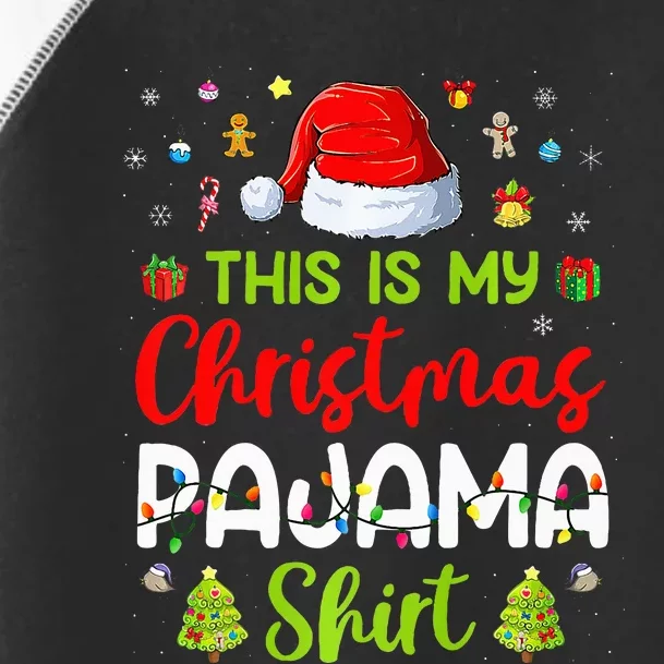 This Is My Christmas Pajama Xmas Lights Holiday Family Toddler Fine Jersey T-Shirt