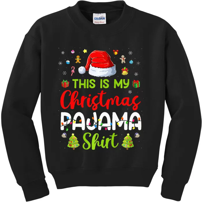 This Is My Christmas Pajama Xmas Lights Holiday Family Kids Sweatshirt