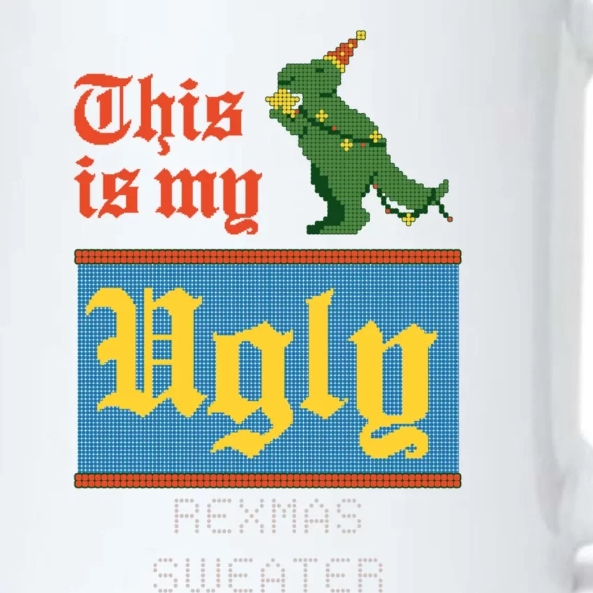 This Is My Ugly Sweater Funny Christmas Rexmas Dinosaur Gift Black Color Changing Mug