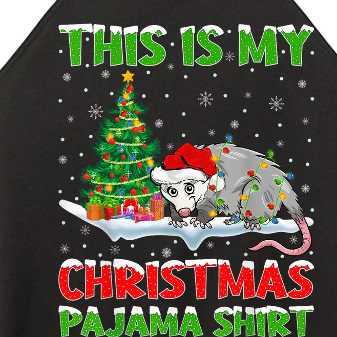 This Is My Christmas Pajama Shirt Opossum Christmas Women’s Perfect Tri Rocker Tank