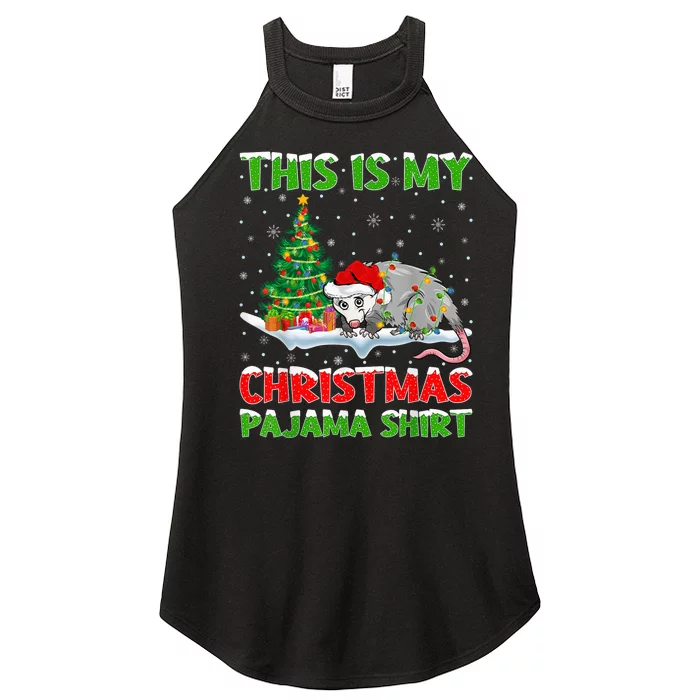 This Is My Christmas Pajama Shirt Opossum Christmas Women’s Perfect Tri Rocker Tank