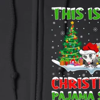 This Is My Christmas Pajama Shirt Opossum Christmas Full Zip Hoodie