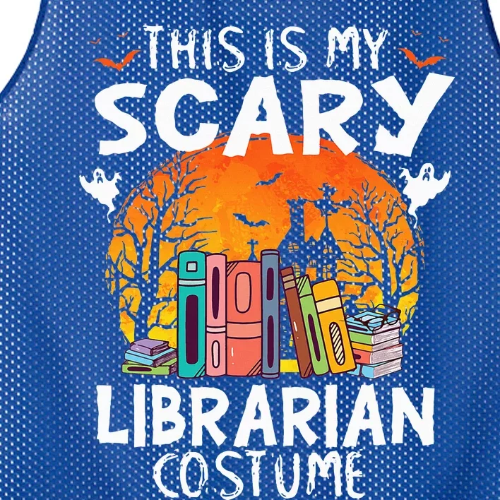 This Is My Scary Librarian Costume Funny Halloween Mesh Reversible Basketball Jersey Tank