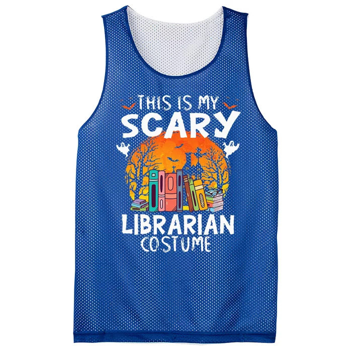 This Is My Scary Librarian Costume Funny Halloween Mesh Reversible Basketball Jersey Tank